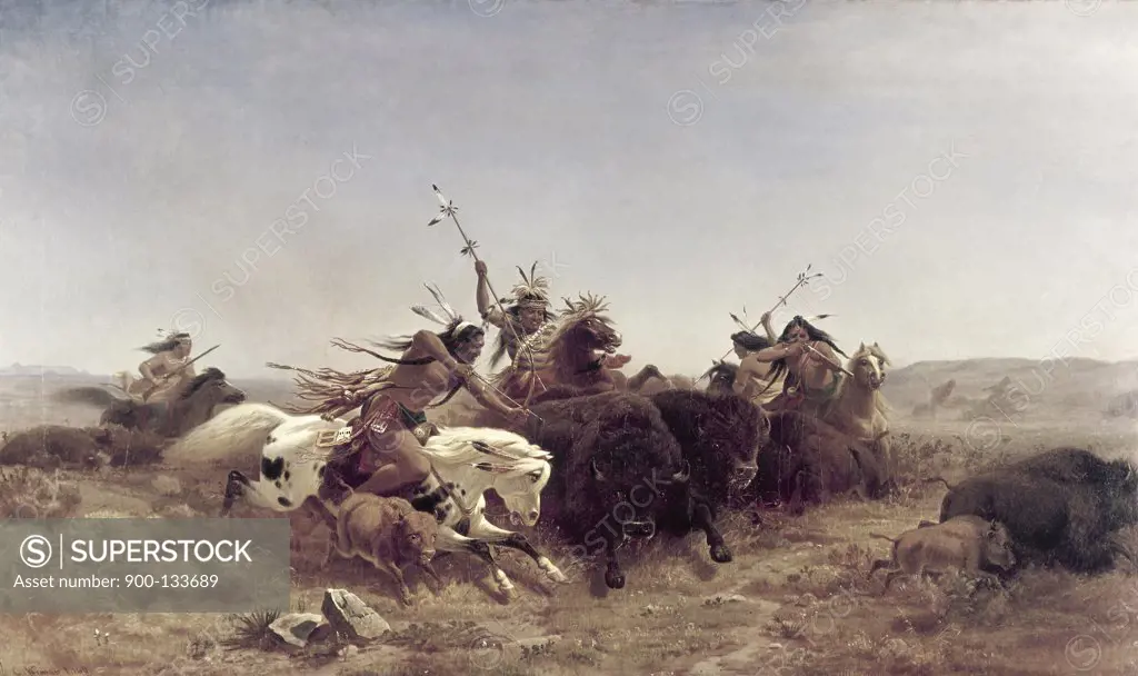 The Buffalo Hunt Charles Ferdinand Wimar (1828-1862/American)