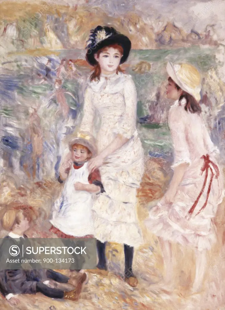 Children at the Seashore Pierre-Auguste Renoir (1841-1919/French)