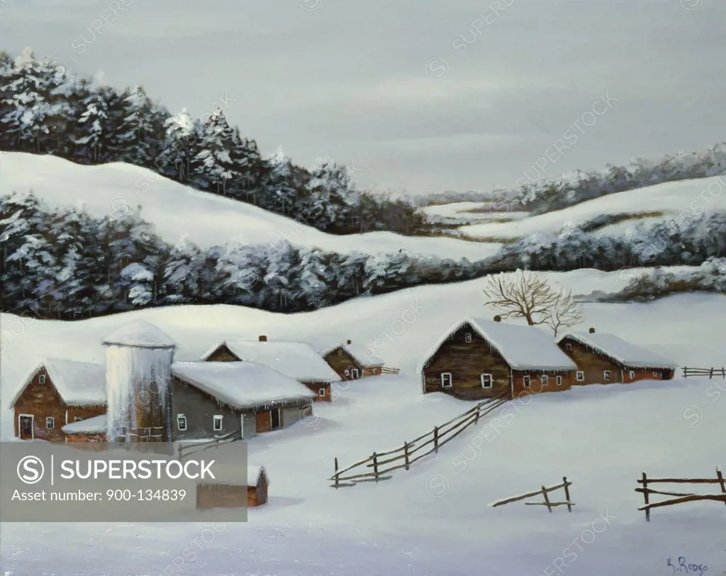 New Hampshire Snow Scene Konstantin Rodko (1908-1995/ Russian) Private Collection 