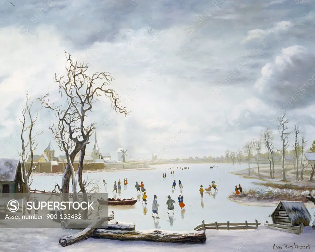 Frozen River Scene, Heert, Hans van (/Dutch)
