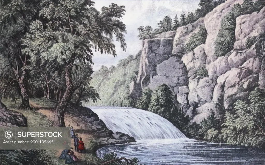 Tallulah Falls, Georgia Currier & Ives (1834-1907 American) Lithograph