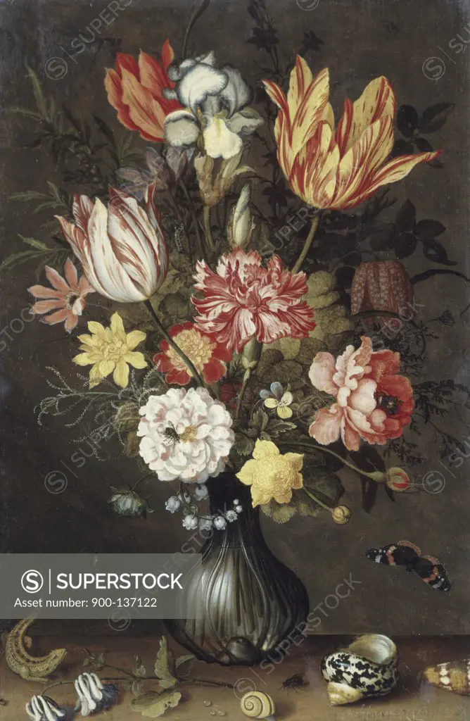 Tulips, Carnations, and Iris Balthasar van der Ast (1593-1654/ Dutch) 