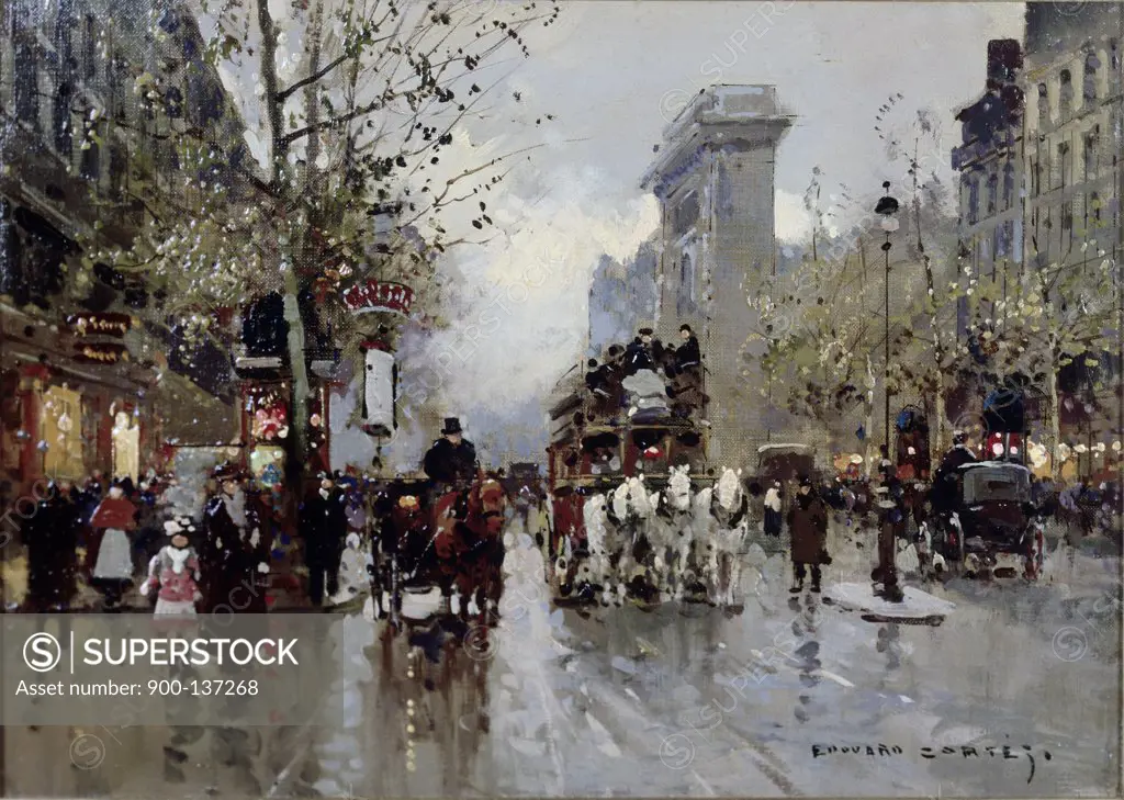 Port Saint Denis in Paris by Edouard-Leon Cortes *This image may require additional rights , 1882-1969