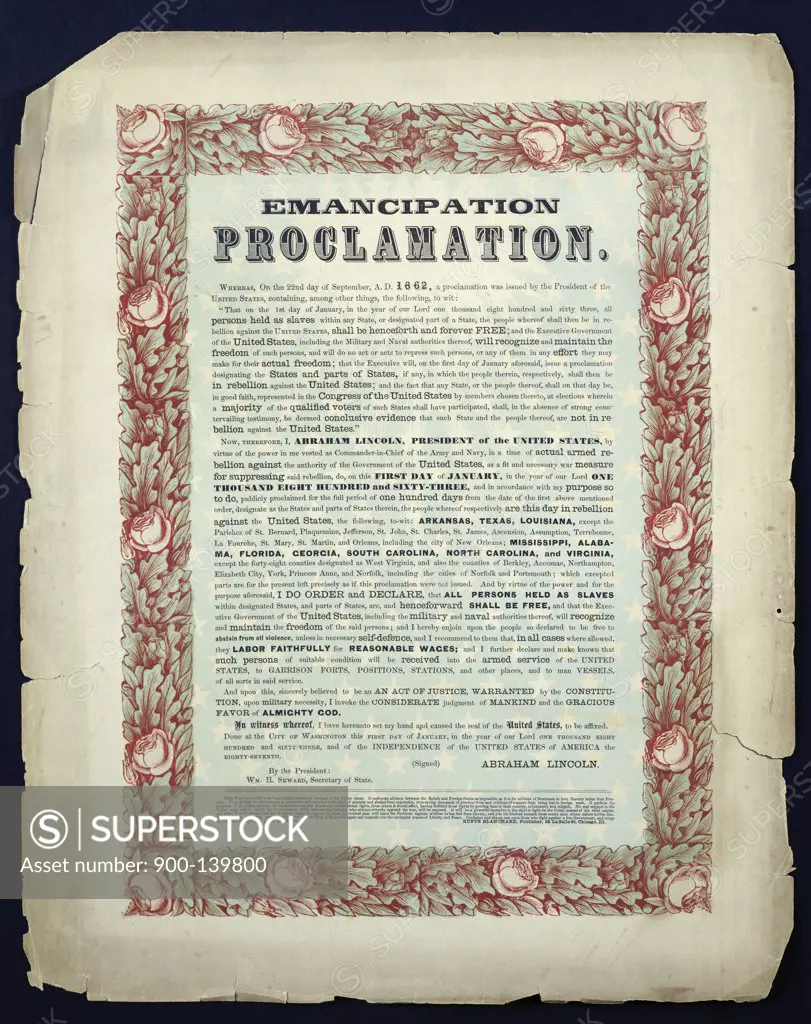 Emancipation Proclamation, 1862 American History 