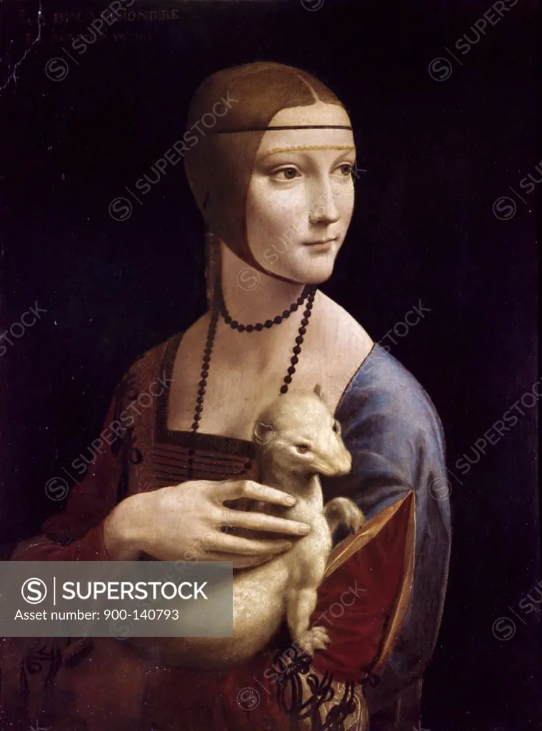 Portrait of Cecilia Gallerani (Lady with an Ermine) Leonardo da Vinci (1452-1519/Italian) Czartoryski Museum Cracow, Poland 