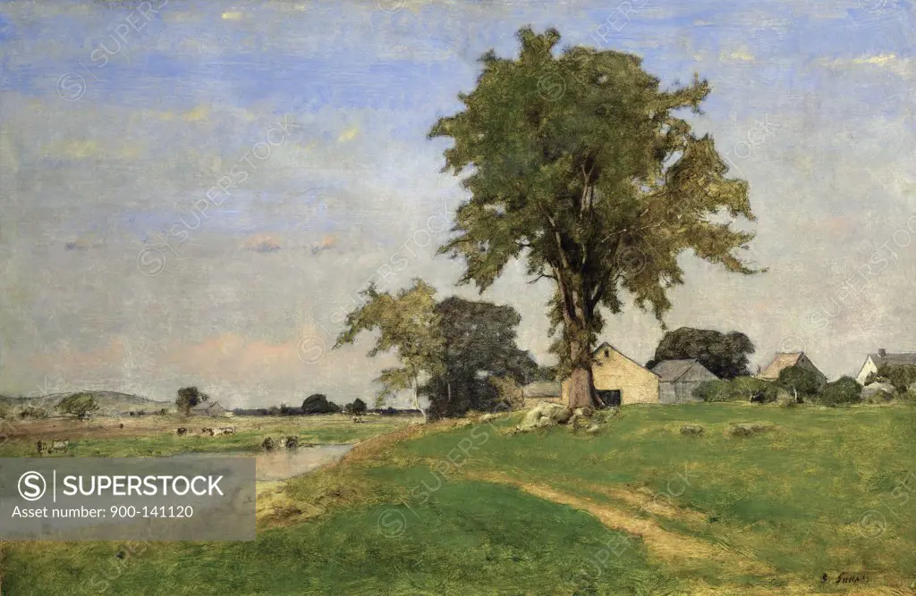 Old Elm at Medfield 1860 George Inness (1825-1894 American) Oil on canvas 