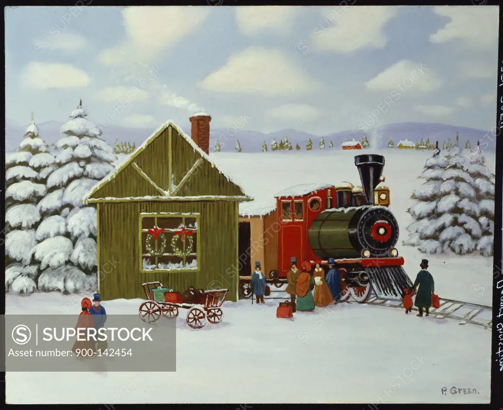 Depot at Christmas Time by P. Green