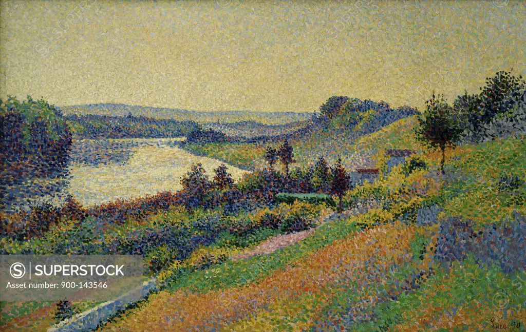 The Siene at Herblay by Maximilien Luce, oil on canvas, 1890, 1858-1941, France, Paris, Musee d'Orsay