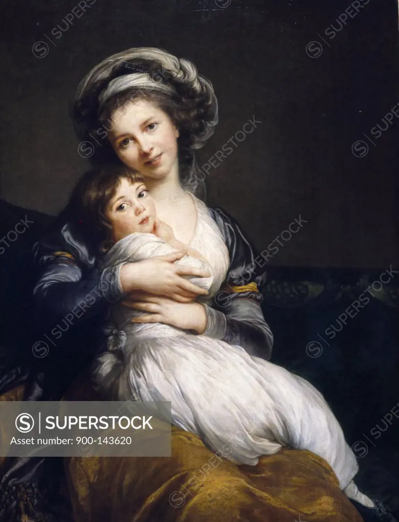 Vigee lebrun and Her Daughter Jeanne Lucie Louise, by Elisabeth Louise Vigee Le Brun 1755-1842, France, Paris, Musee du Louvre
