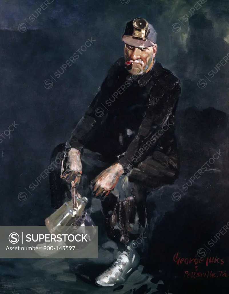 The Miner by George Luks, (1867-1933), USA, Washington DC, National Gallery of Art