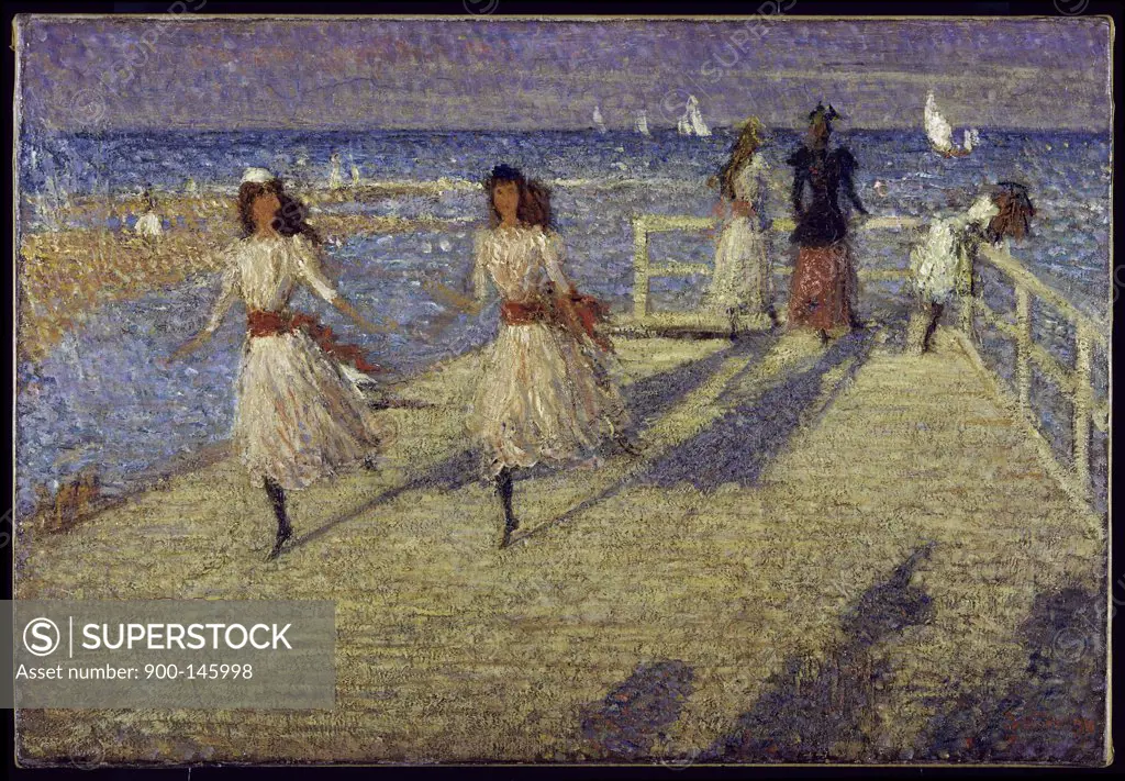 Girls Running on the Walberswick Pier by Philip Wilson Steer, 1888, 1860-1942, UK, England, Tate Gallery