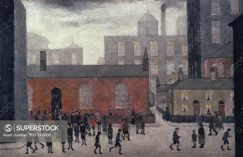 Coming out of School by Laurence Stephen Lowry, 1927, 1887-1976 UK, England, London, Tate Gallery