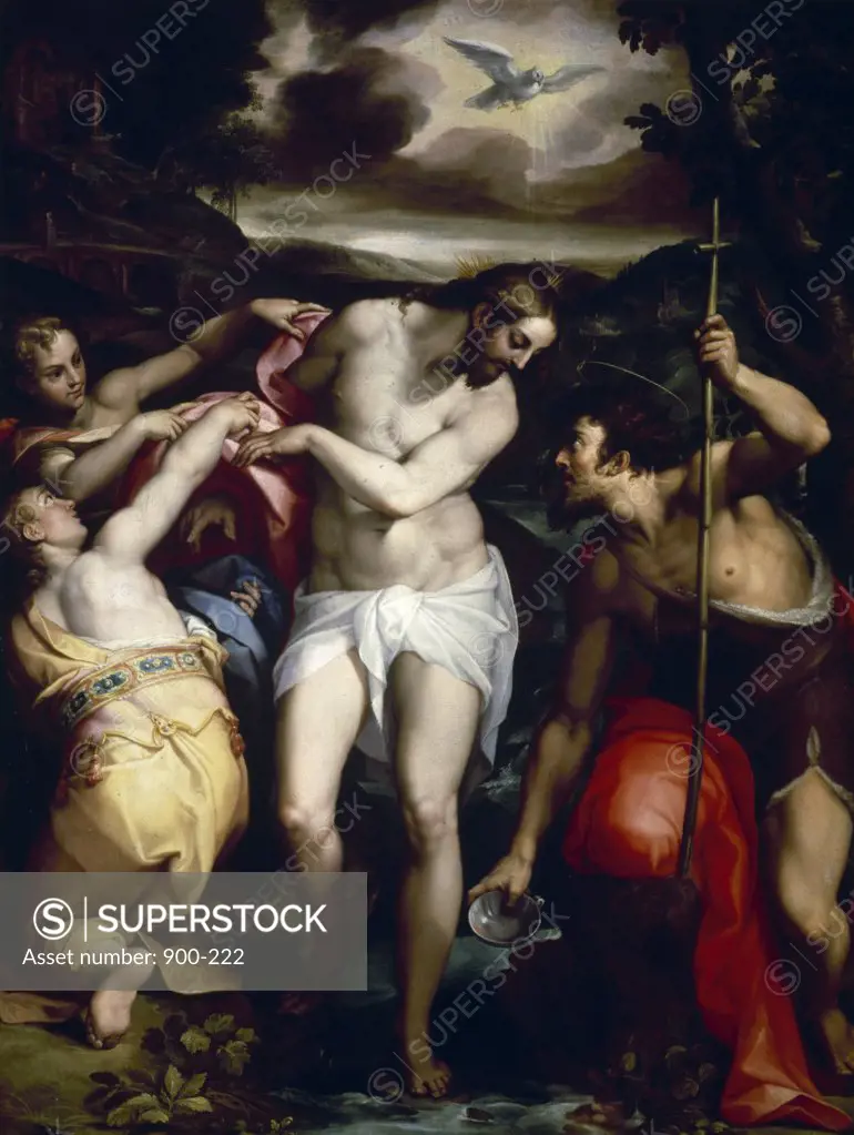 Baptism of Christ by Pieter de Campana, (1503-1580)