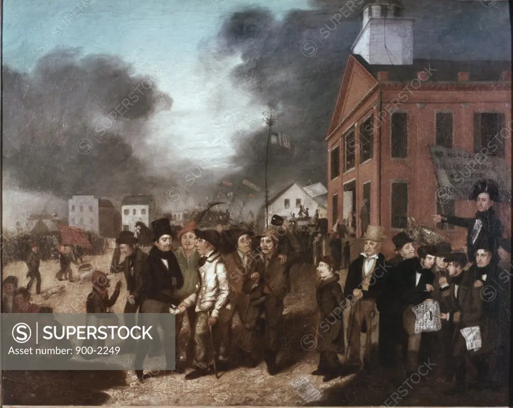 Scene in Detroit During the 1837 State Election T.H.O.P. Burnham (19th C. American)