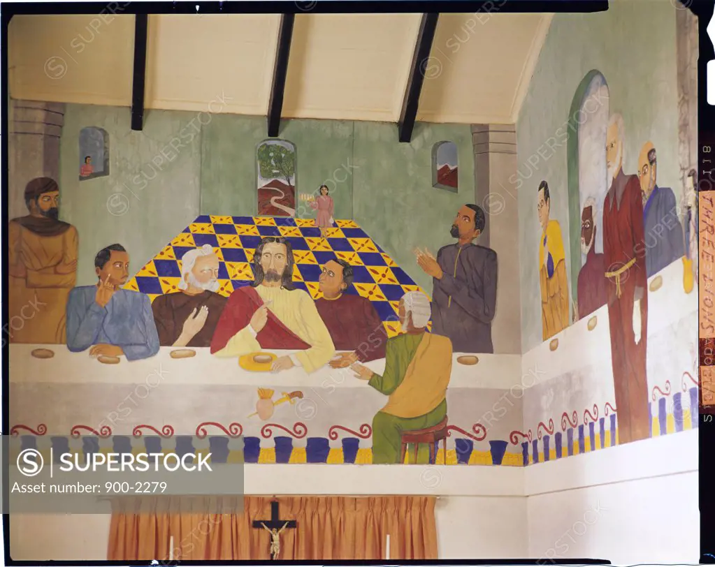 The Last Supper by Philome Obin, 1891-1986, Haiti, Port-au-Prince, St. Trinity Cathedral