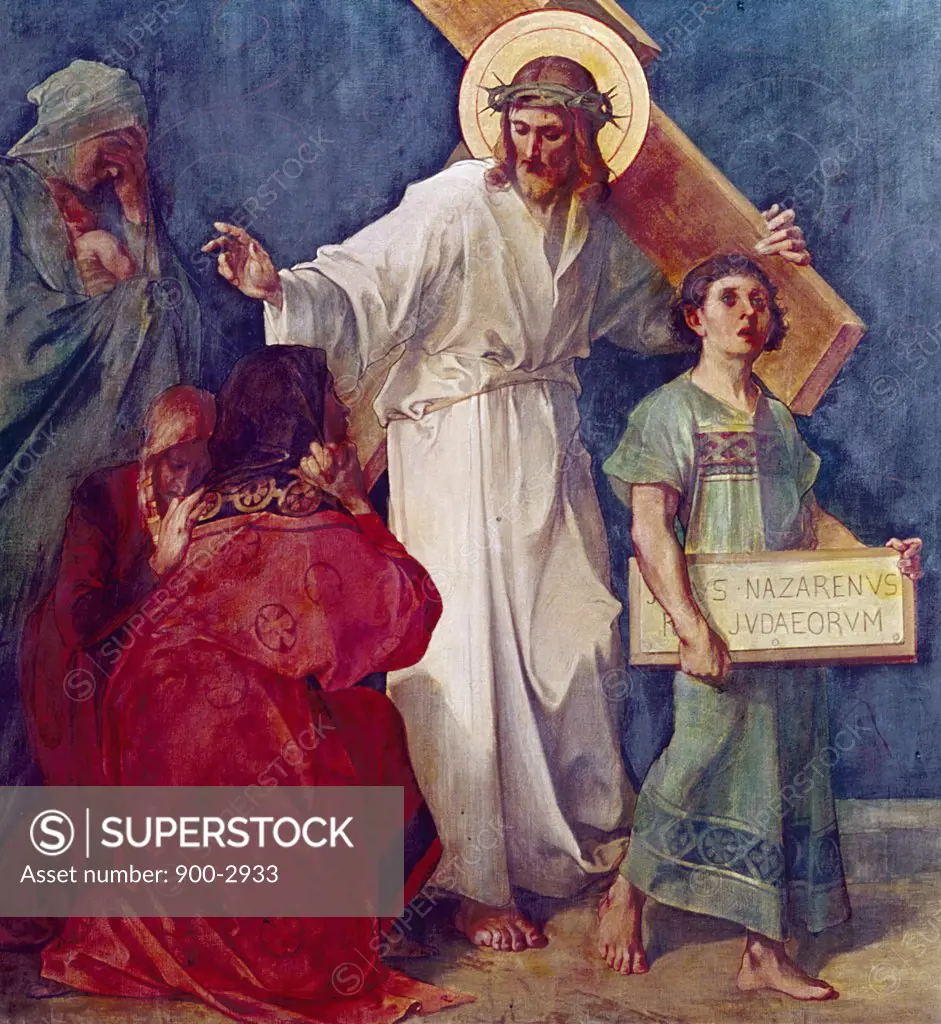 Jesus Comforts the Women of Jerusalem (8th Station of the Cross) by Martin Feuerstein, (1856-1931), Germany, Munich, Saint Anna Church