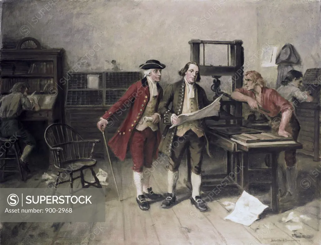 Benjamin Franklin, the Printer by John Ward Dunsmore, 1856-1945