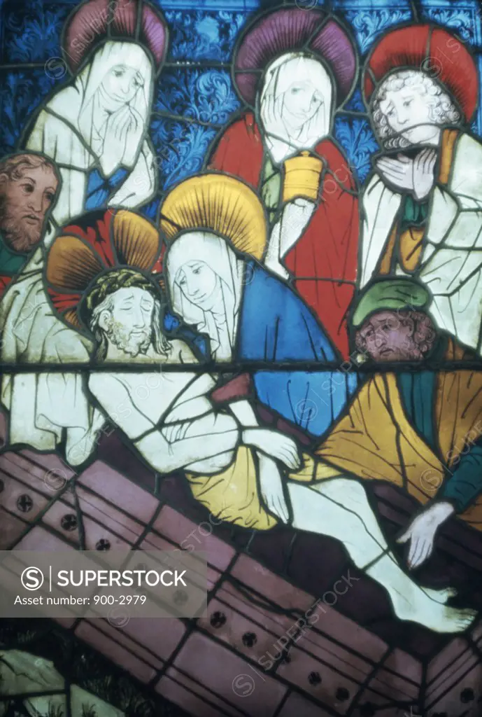 Entombment Panel, Stained Glass