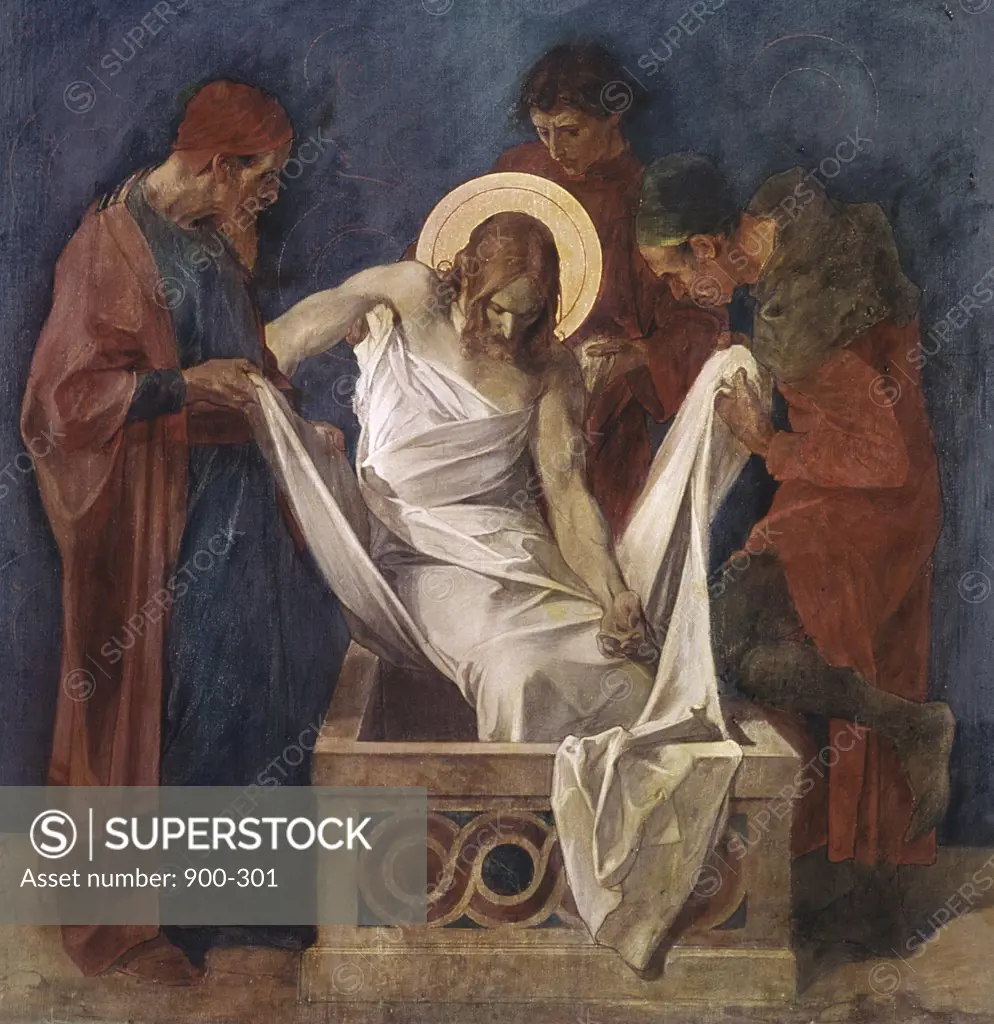 Jesus is Laid in the Sepulchre (14th Station of the Cross) 1898 Martin Feuerstein (1856-1931 French) St. Anna Church, Munich, Germany