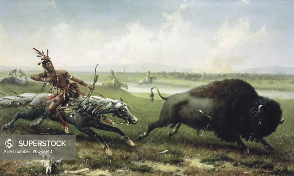 Buffalo Hunt Frederick Walker (1840-1875 British)