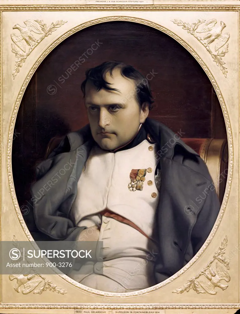 Napoleon Bonaparte in Fontainebleau 1846  Paul Delaroche (1797-1856 French) Oil on canvas Kunsthalle, Hamburg, Germany