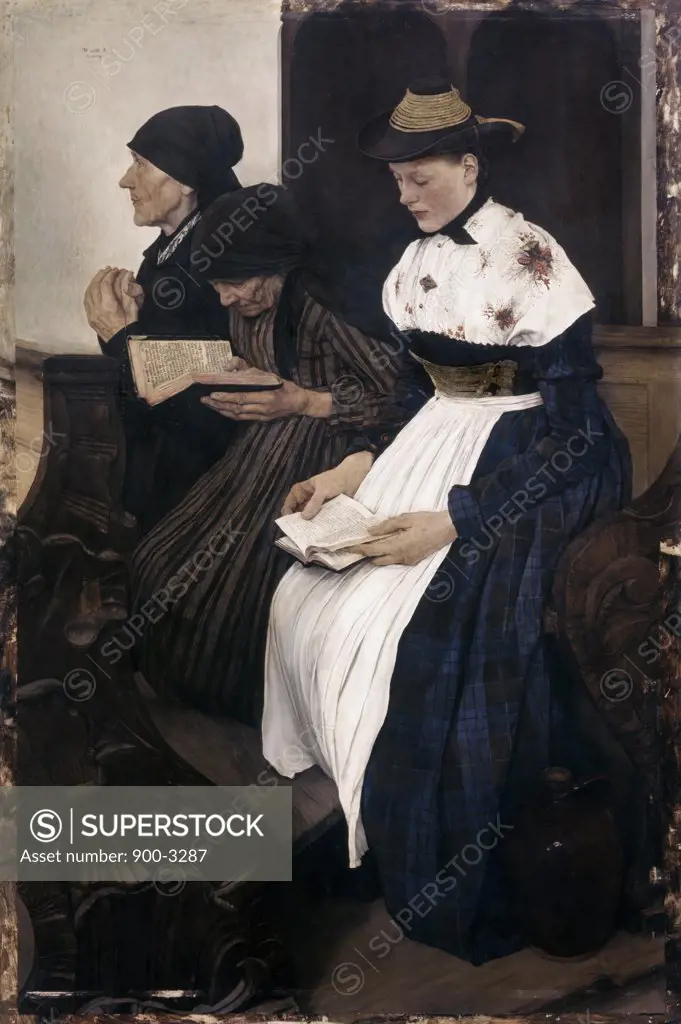 Three Women in Church 1882 Wilhelm Maria Hubertus Leibl (1844-1900 German)