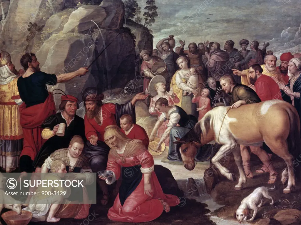 Moses Striking the Rock by Adam van Noort, (1562-1641)