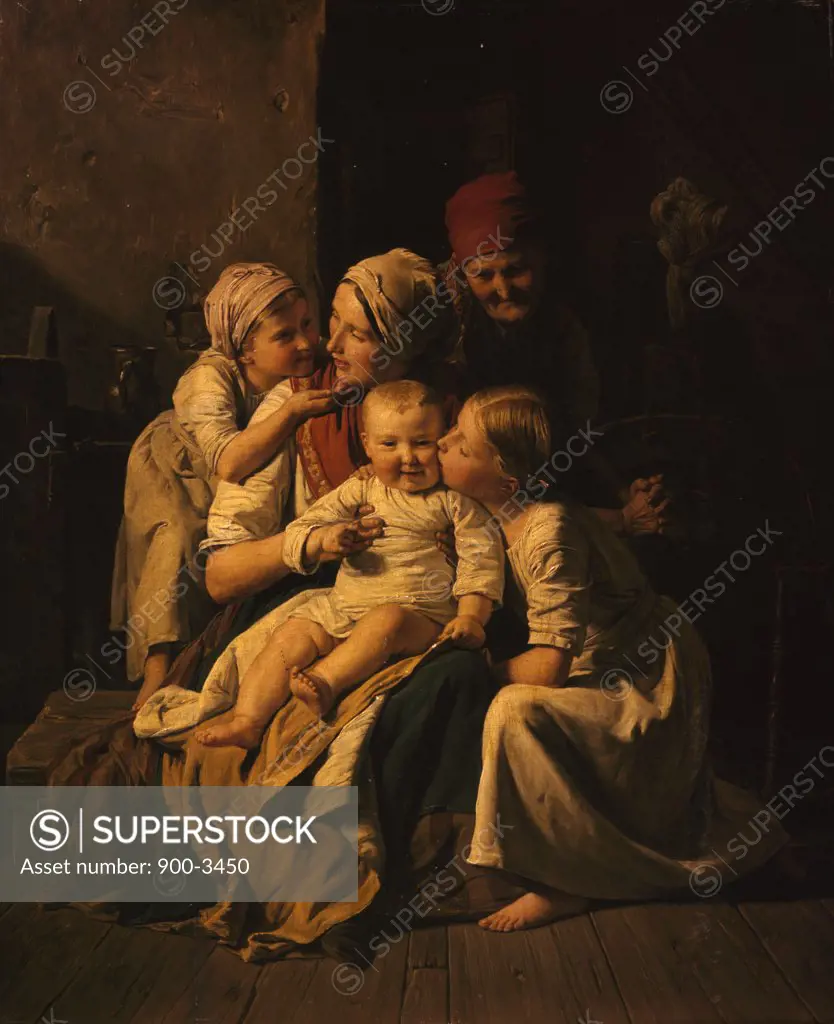 Mother Love by Ferdinand Georg Waldmuller,  (1793-1865)