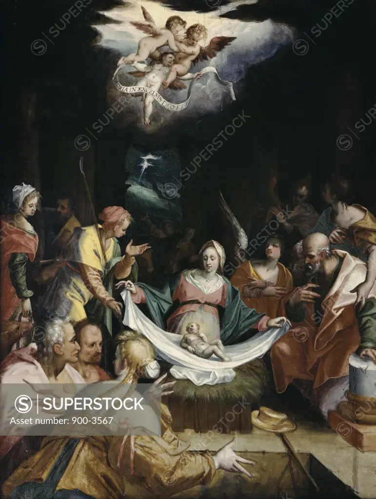 The Nativity  Johann von Aachen (1552-1615/ German) 