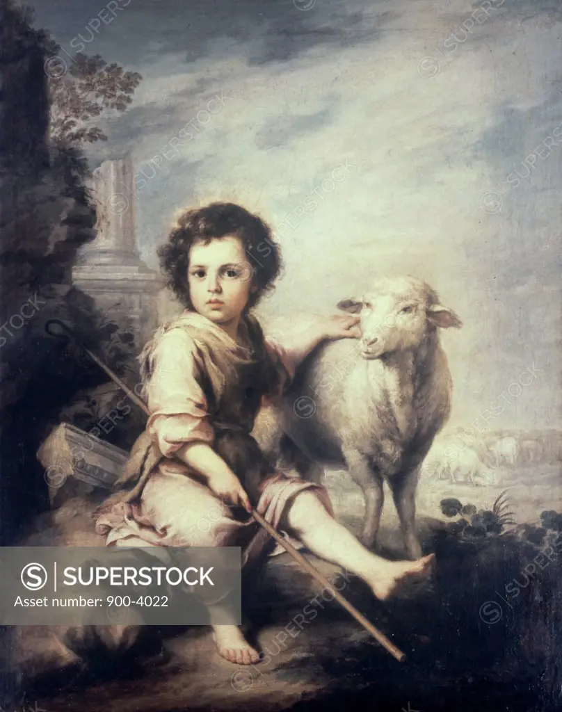Christ Child as Shepherd  Bartolome Esteban Murillo (1617-1682/Spanish)