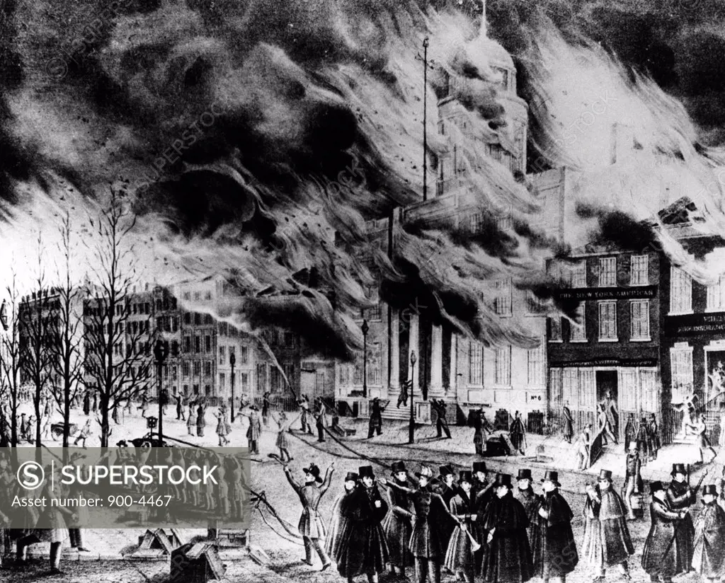 Great Fire of New York, December 16, 1835, Burning of the Merchant Exchange by unknown artist