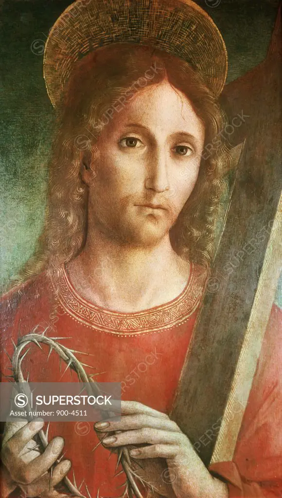 Jesus with Cross & Crown of Thorns Giacomo Pacchiarotto (1474-1540 Italian) 