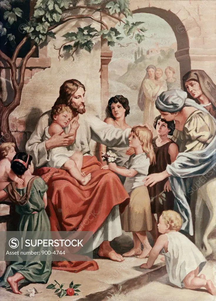 Jesus Welcoming the Children (School of ) Heinrich Hoffmann