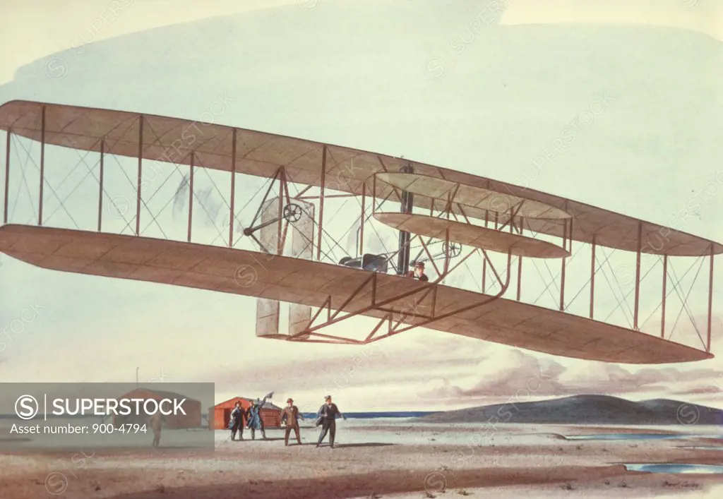 Wright Brothers Flight at Kittyhawk, December 17 by Paul Carey, 1903