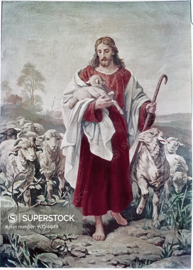 The Good Shepherd Berhard Plockhorst (1825-1907 German)