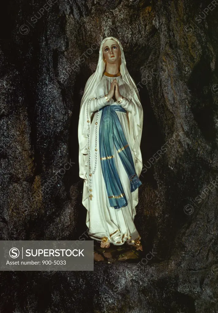 Our Lady of Lourdes,  enamel sculpture