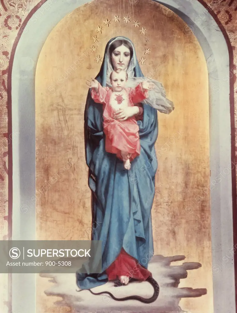 Our Lady of The Sacred Heart  Antonio Ciseri (1821-1891 Italian) 