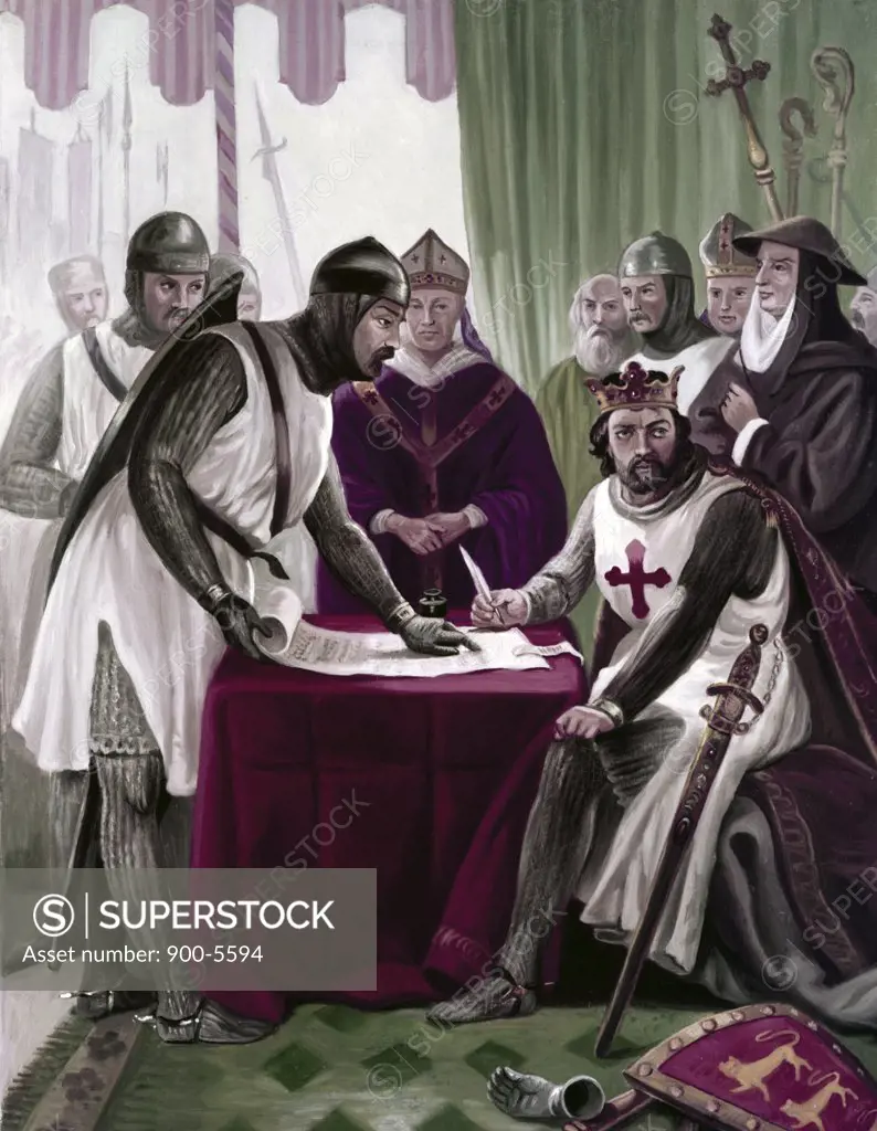 King John Signing the Magna Carta, 1215, Artist Unknown