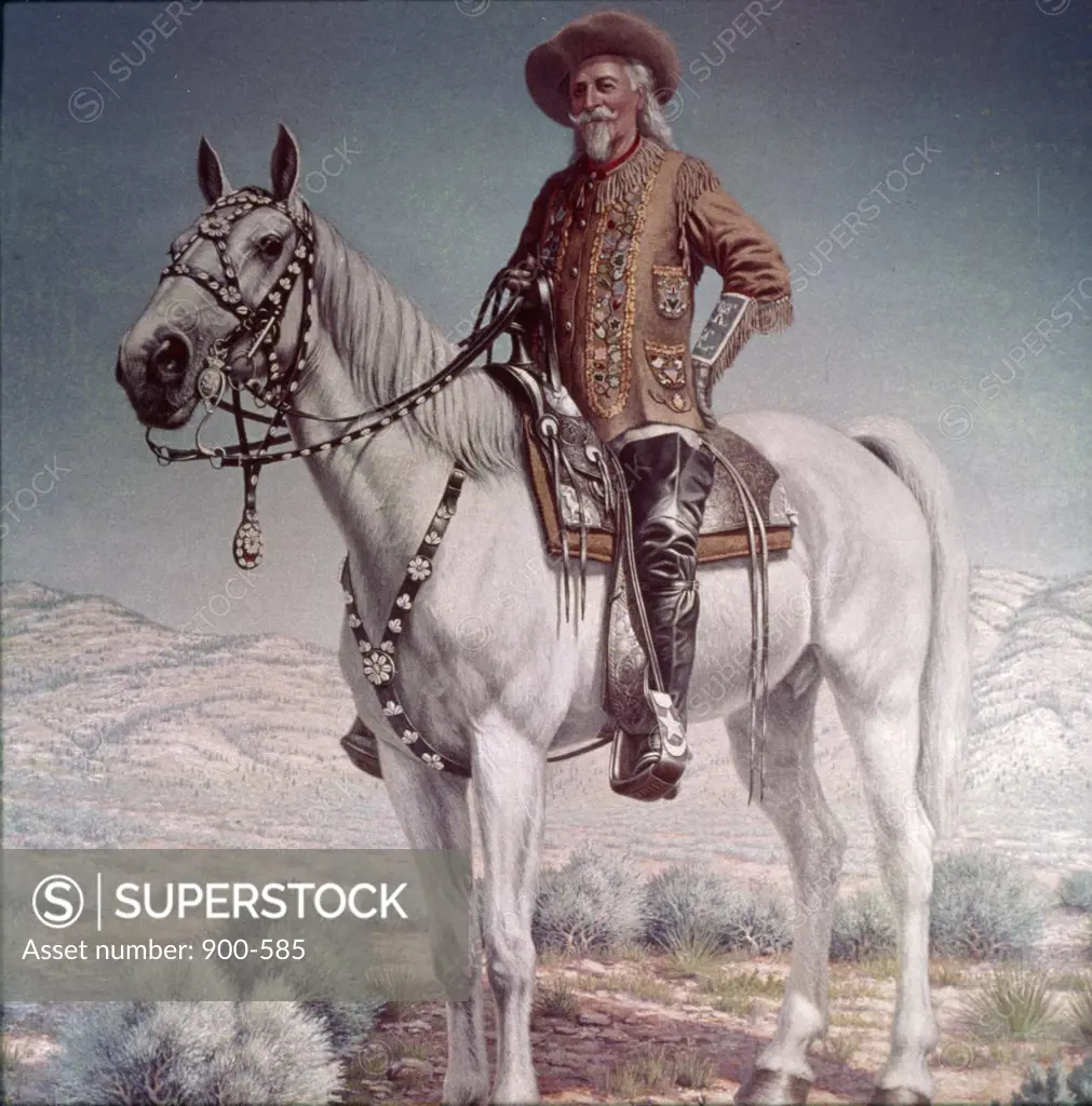 Buffalo Bill Cody on horse, American History