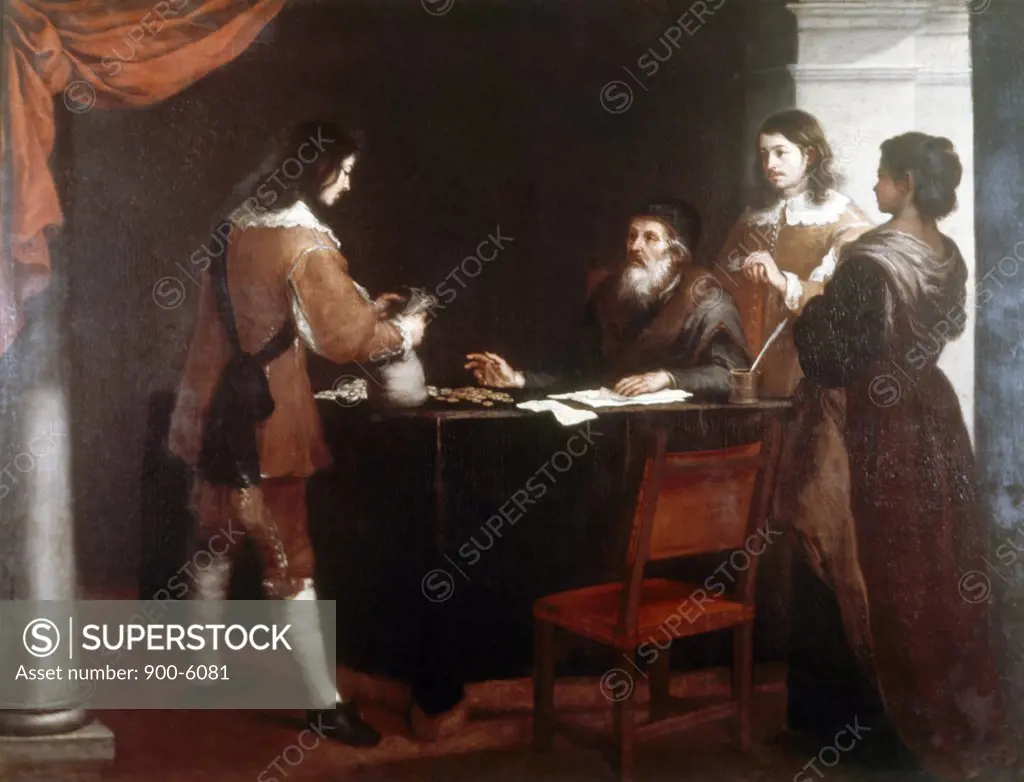 The Prodigal Son Receiving His Portion by Bartolome Esteban Murillo, (1617-1682)