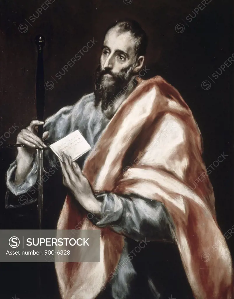 Saint Paul 1602-1605 El Greco (1541-1614/Greek) Oil on Canvas Toledo Cathedral, Castile, Spain