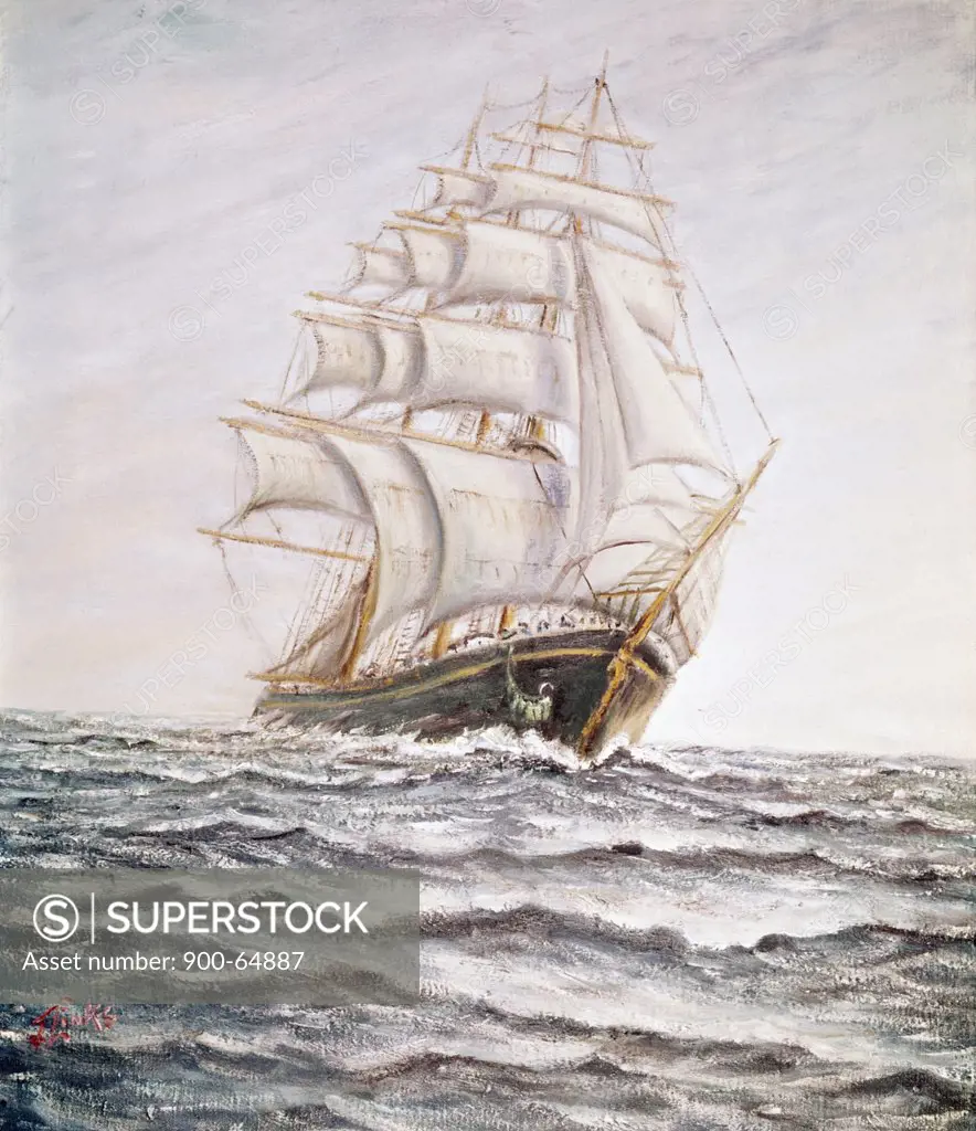 With full Sails by Joseph Links, 20th Century
