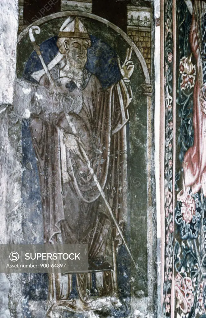 Fresco of Saint Cuthbert, 12th Century