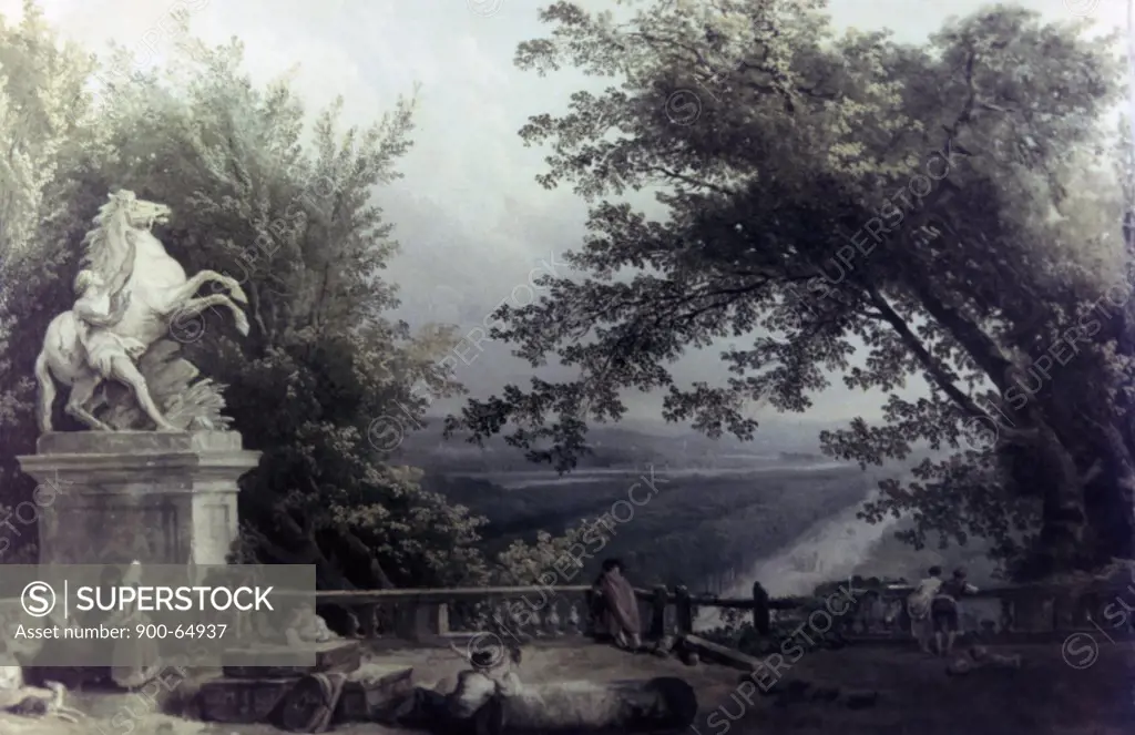Ruins of Terrace in the Park by Hubert Robert, 1780s, 1733-1808