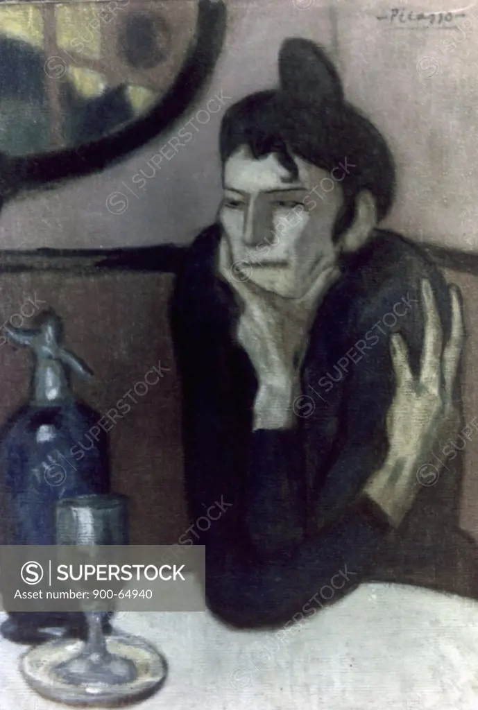 Absinthe Drinker by Pablo Picasso, 1901, 1881-1973