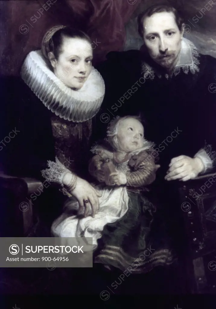 A Family Portrait by Anthony van Dyck, oil on canvas, circa 1621, 1599-1641, Russia, St. Petersburg, The Hermitage
