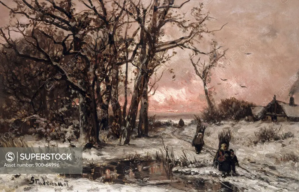 Winter Landscape by Adolf Stademann, 1824-1895