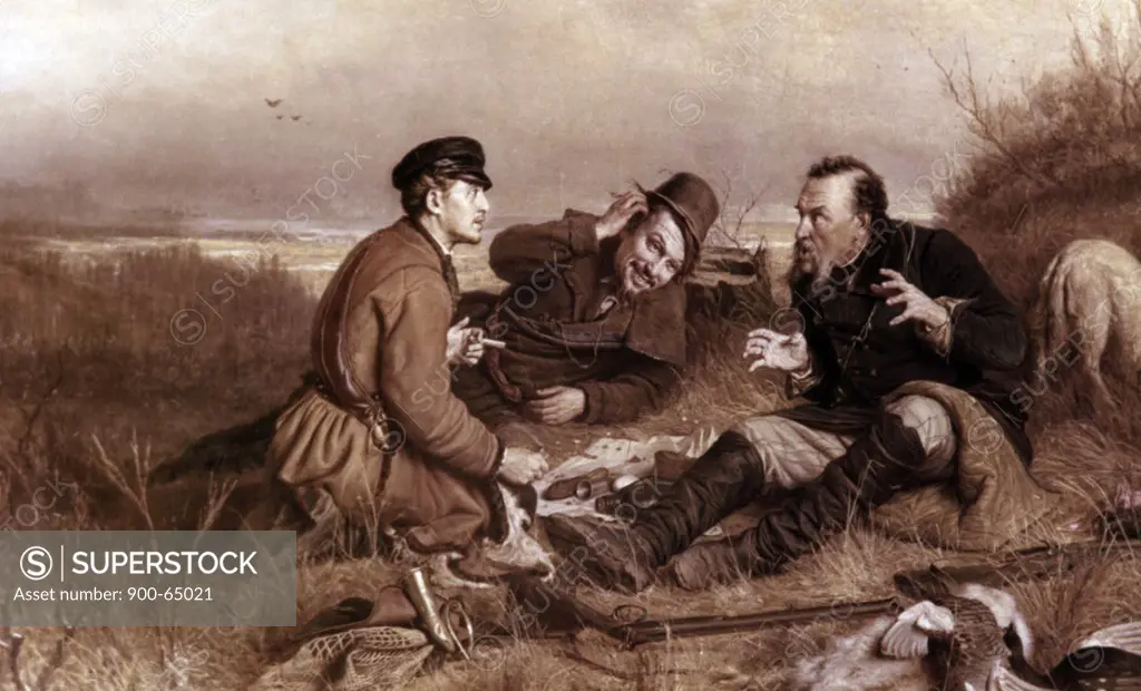Hunters at Halt by Vasili Grigorevich Perov, 1871, 1834-1882