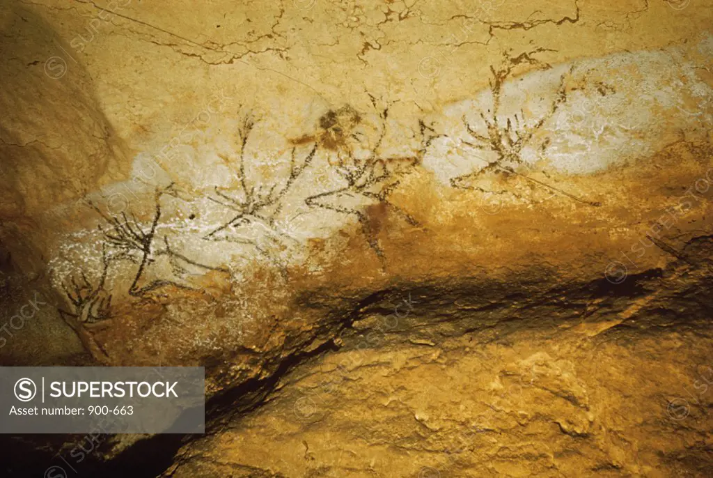 Frieze of Stags 15,000 BC Prehistoric Art Cave painting Lascaux Caves, France