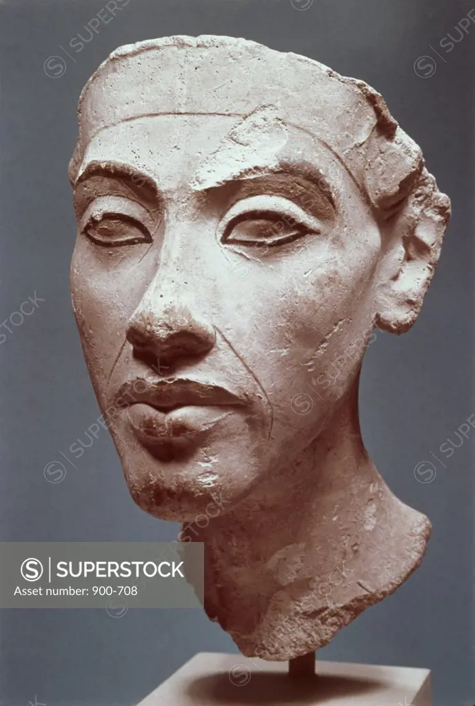 Akhenaton 1350 BC Egyptian Art Sculpture Staatliche Museen, Berlin, Germany 